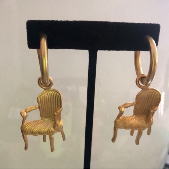 Calling All Interior Designers! Chair Chair On Hoops Earrings-Boutique - Picture 9 of 9